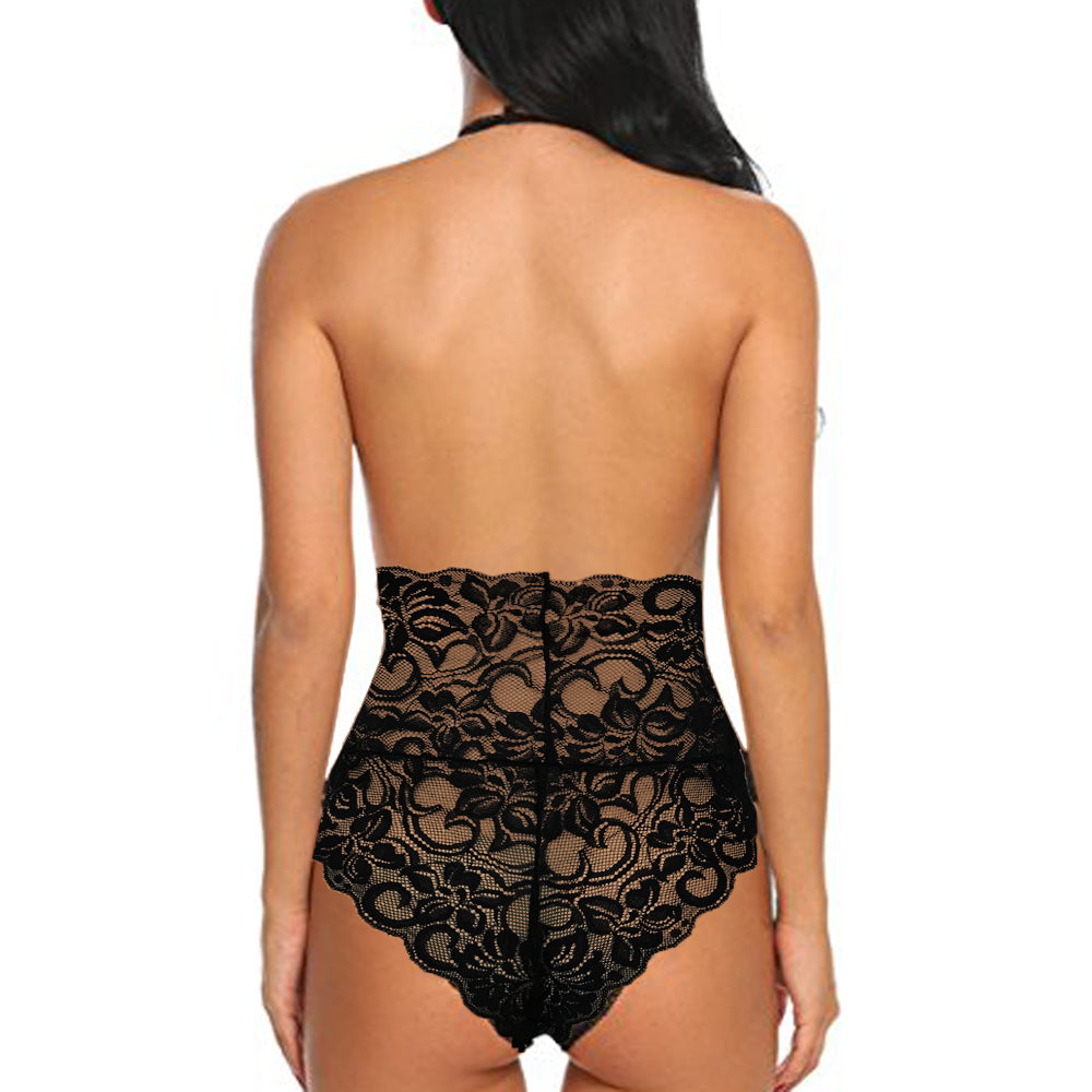 Seductive Black Lace Bodysuit - Sheer & Alluring Lingerie